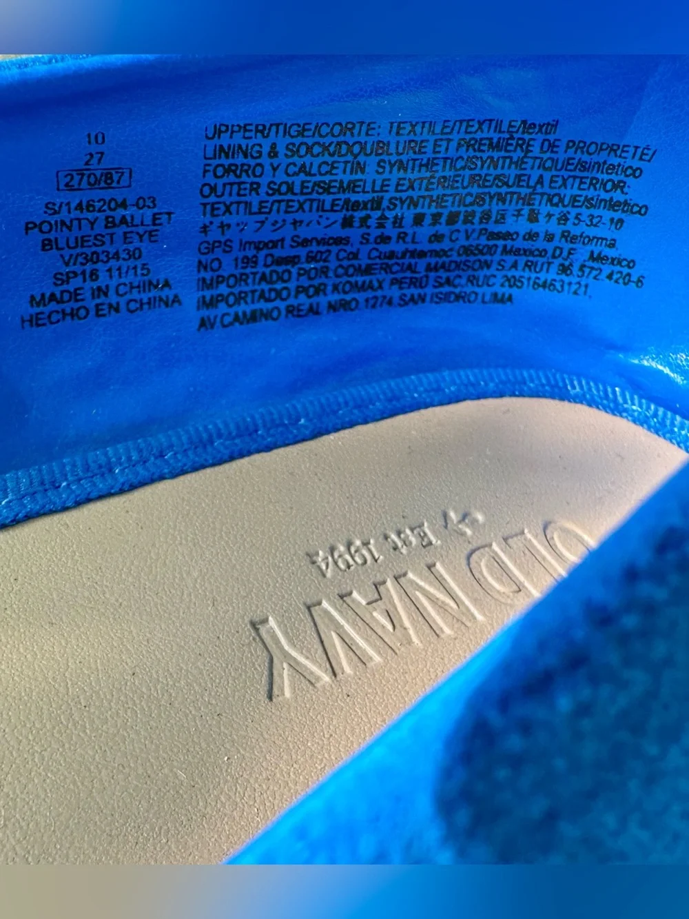 Old Navy Electric Blue Women's Suede-Look Ballet Flats